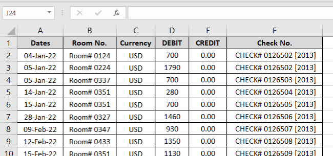 Rows-long data in Excel
