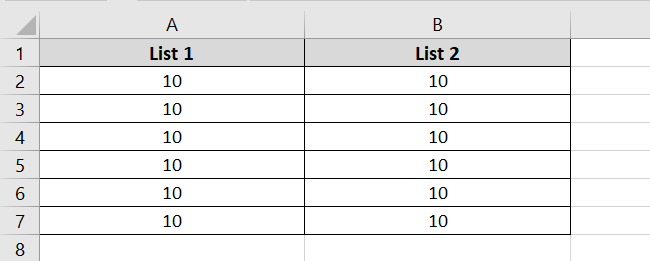 Two rows of numbers