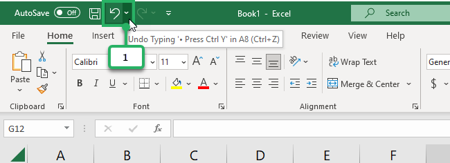 how to undo in Excel