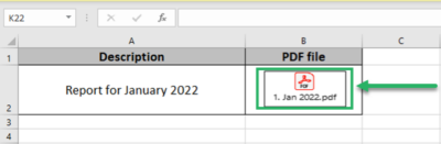how to insert pdf file into excel spreadsheet