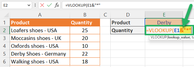 04 updated vlookup Enter an ampersand sign and asterisk sign (within quotes)