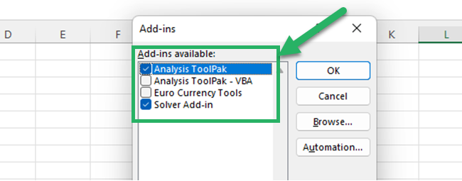 Clear the check box next to the add-in that you wish to disable in the Add-Ins available box. Then click OK.