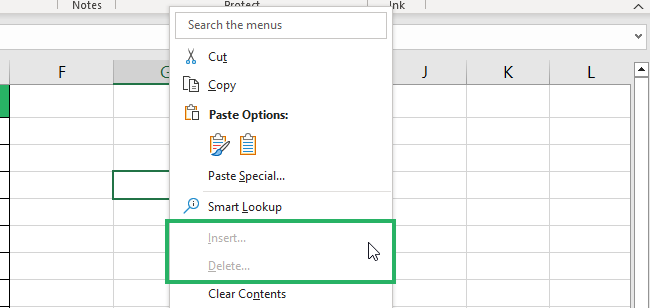 05 cant insert delete 05 - protect Excel workbook