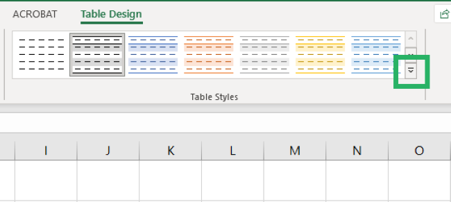 Custom table styles
