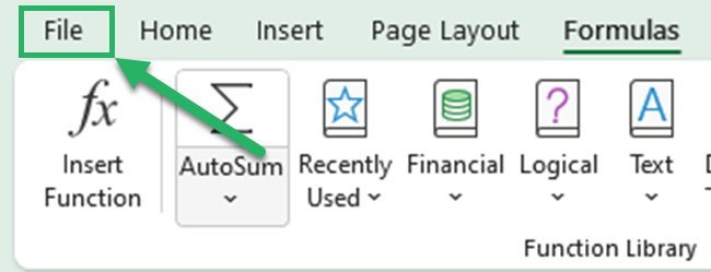 06 file tab Go to the File menu