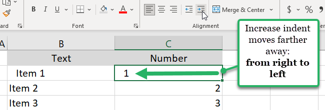 indent numbers