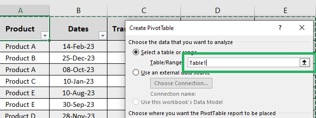 Insert Pivot table automatically