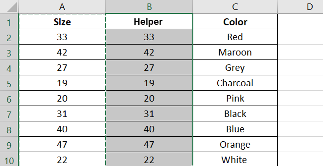 07 copy contents New column appears - data tab