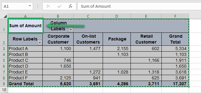 Copying the whole PivotTable