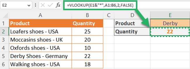 08 enter vlookup VLOOKUP Function - wildcard characters - Asterisk