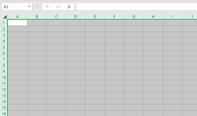 Select the entire excel spreadsheet