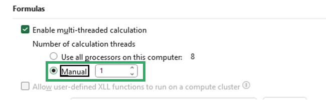 08 manual 1 Decrease the number of processors used in Excel