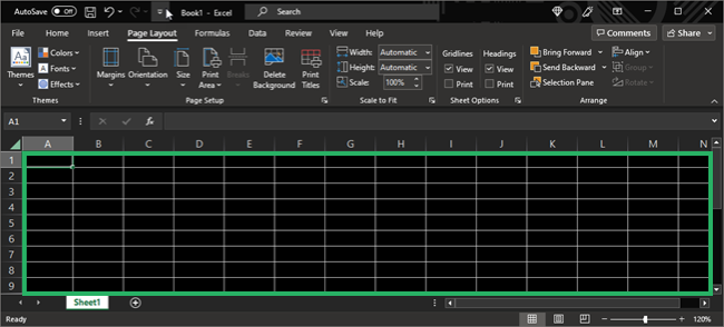 Microsoft Excel dark mode