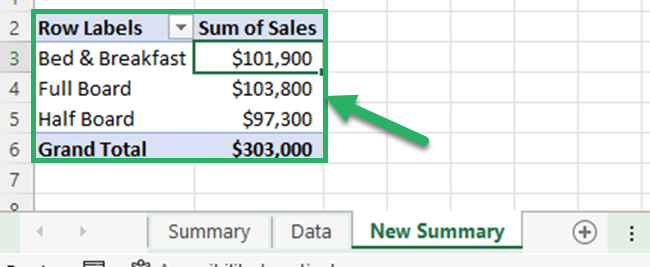 Create a new Pivot Table using the temporary Excel file.