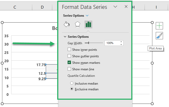 The formatting pane