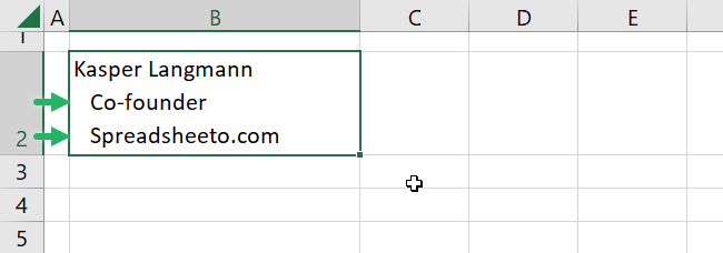 how to indent in excel