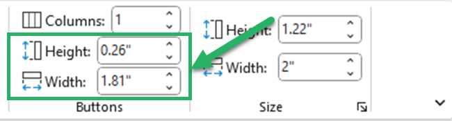 Adjusting height and width of buttons of the slicer.