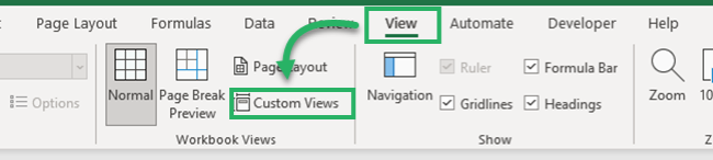 19 custom views button Custom View button