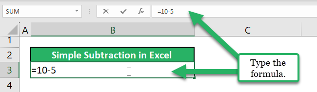 01 how to subtract in Excel