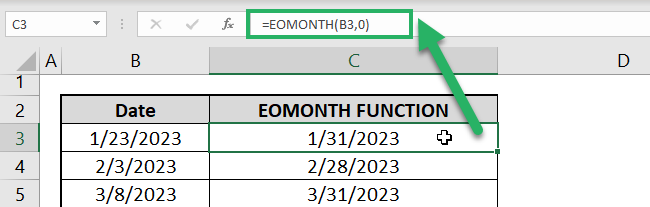 01 EOMONTH functions have start date as first argument and months as second argument