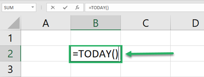 Writing the TODAY function