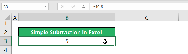 02 no subtraction function in Excel