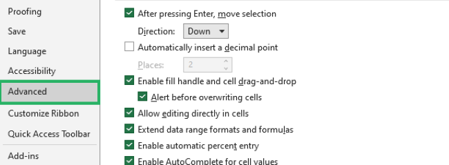 Advanced option - why dotted lines breaking 