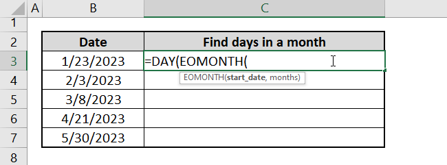 03 calculate number of days in a month from date in previous month