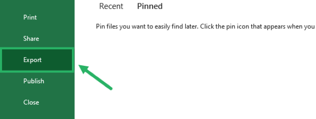 03 export tab Export option to convert excel files into pdf files