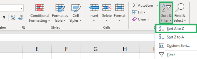 Sorting column in ascending order