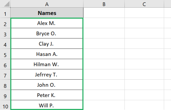 Final result after sorting 