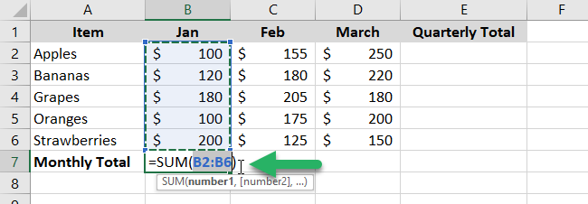 05 - auto sum values by month