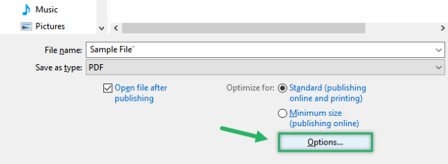 05 options button Click Options from the dialog box