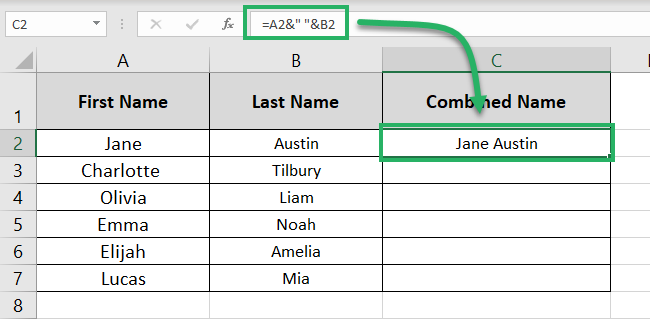 merge columns with ampersand