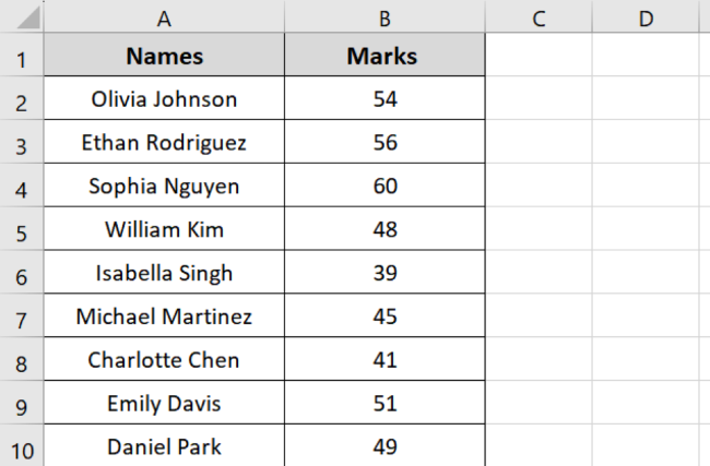 Sample data for more than one column 