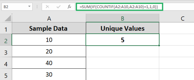 The function returns the result 5