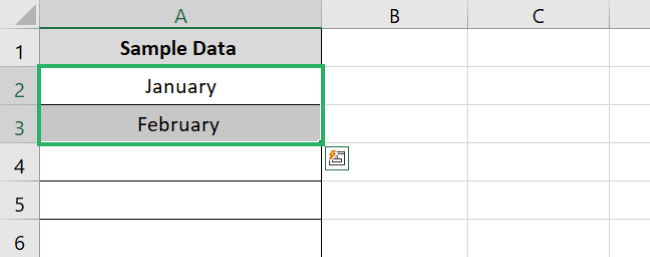 Select both the cells and cell drag and drop 