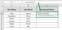 How to Combine First and Last Name in Excel