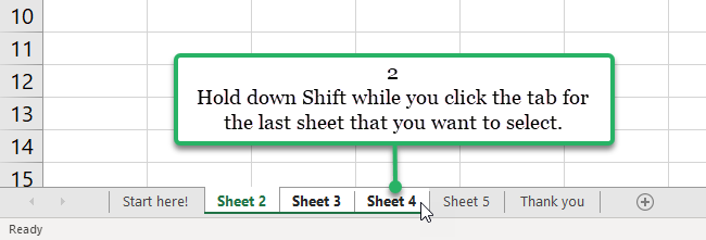 10 - select multiple sheets