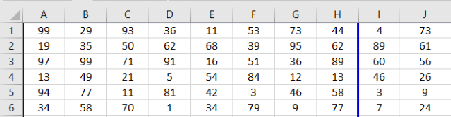 Vertical Page break inserted before column I