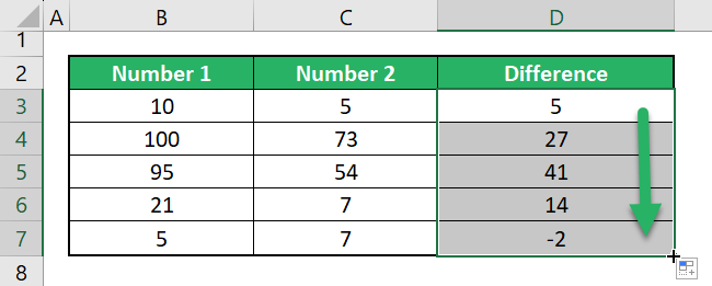 11 fill handle shows all the numbers