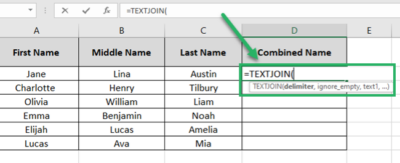 How to Combine First and Last Name in Excel