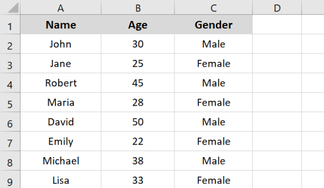 final result after removing cell border in spreadsheet 