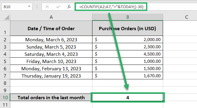 COUNTIF results static value