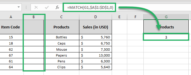 lookup column is third column