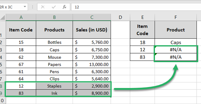 Adding more rows to the lookup range