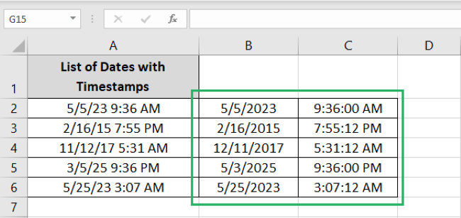Date value and times value split