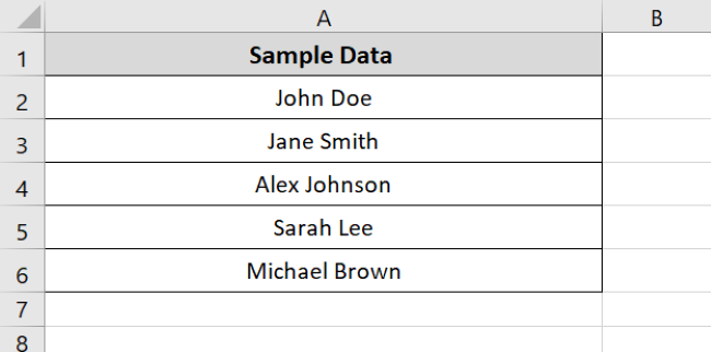 Sample data to adjust column heading width 