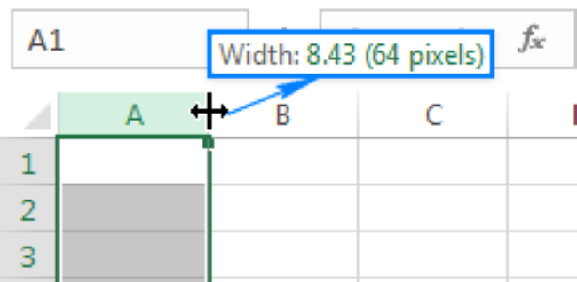 Default width of the column - autofit row height 
