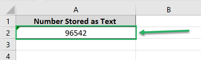 Number stored as text